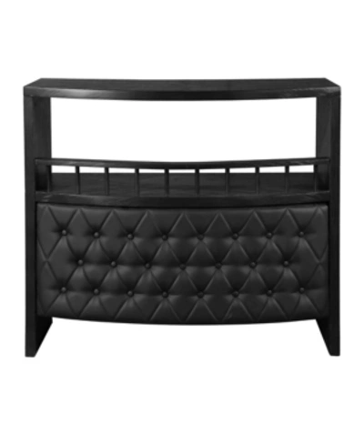 Home Source Nora Luxe Tufted Bar With Wine Rack In Black