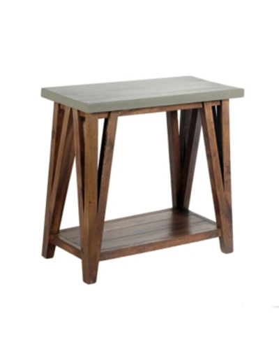 Alaterre Furniture Brookside Cement-top Wood Console And Media Table In Brown