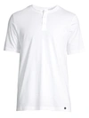 Hanro Men's Night & Day Short Sleeve Henley Shirt In White