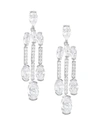 Adriana Orsini Women's Small Cubic Zirconia Waterfall Earrings In Rhodium