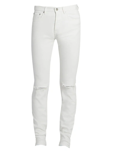 Givenchy Men's Skinny Distressed Jeans In White