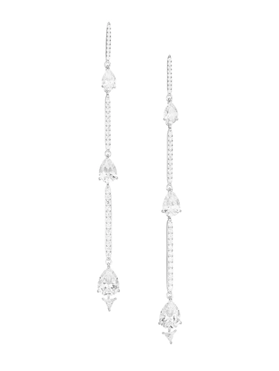 Adriana Orsini Tivoli Rhodium-plated Silver & Cubic Zirconia Linear Earrings
