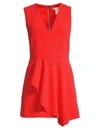 Alice And Olivia Women's Callie Sleeveless Asymmetric Overlay A-line Dress In Cherry