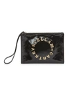 Stella Mccartney Women's Logo Patent Wristlet In Black