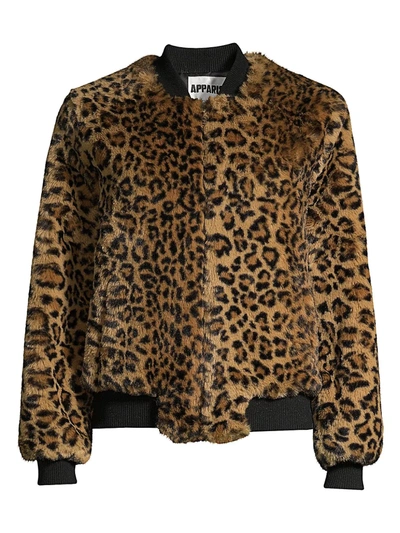 Apparis Women's Ayesha Leopard-print Faux Fur Bomber In Plush Leopard
