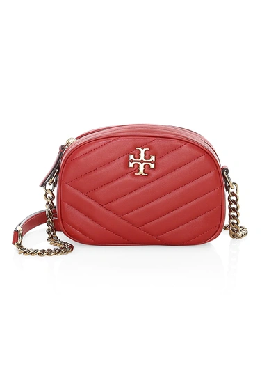 Tory Burch Women's Small Kira Chevron Leather Camera Bag In Red Apple