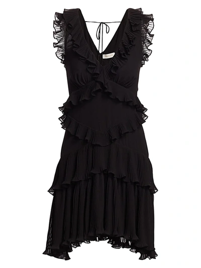 Zimmermann Women's Super 8 Frill Mini Dress In Black