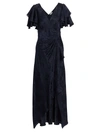 Tanya Taylor Women's Clementine Jacquard Wrap Dress In Navy