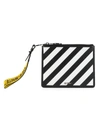 Off-white Women's Diagonal Double Leather Pouch In Black White