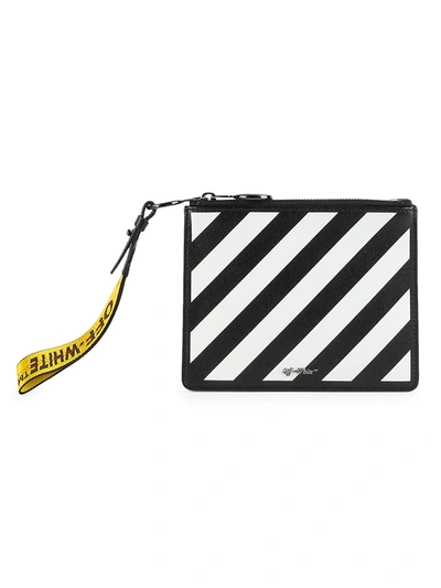 Off-white Women's Diagonal Double Leather Pouch In Black White
