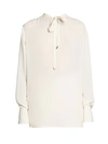 Valentino Women's Silk Georgette Tieneck Blouse In Avorio