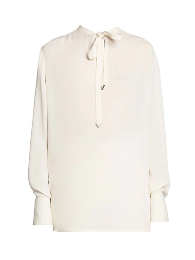 Valentino Women's Silk Georgette Tieneck Blouse In Avorio