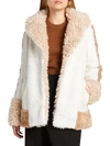 A.l.c Women's Stan Faux-fur Jacket In Cream Brown Multi