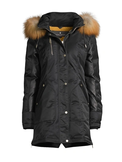 Nicole Benisti Chelsea Fur-lined Hooded Down Jacket In Black Gold