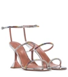 Amina Muaddi Gilda Sunset Rainbow Ankle Strap Sandal In Silver