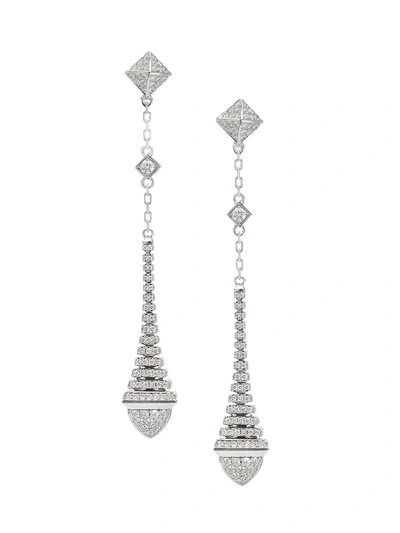 Marli Women's Cleo By  Rev 18k White Gold & 2.5 Tcw Diamond Long Drop Earrings