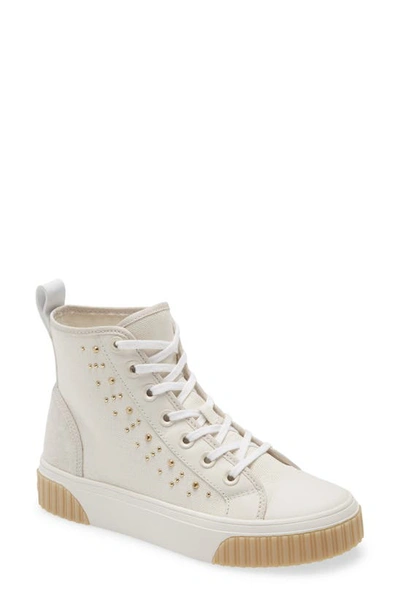 Michael Michael Kors Women's Gertie High-top Studded Leather Sneakers In Cream