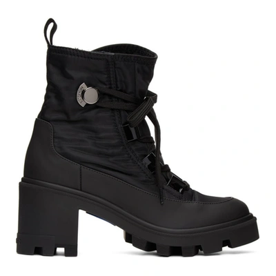 Moncler Cheryne 70mm Leather Ankle Boots In Black