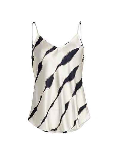 Atm Anthony Thomas Melillo Women's Silk Tie-dye Stripe Camisole In Chalk Combo