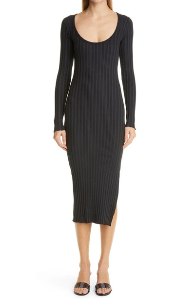 Simon Miller Espen Off-the-shoulder Jersey Midi Dress In Black