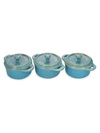 Staub 3-piece Mini Round Cocotte Set In Rustic Turquoise