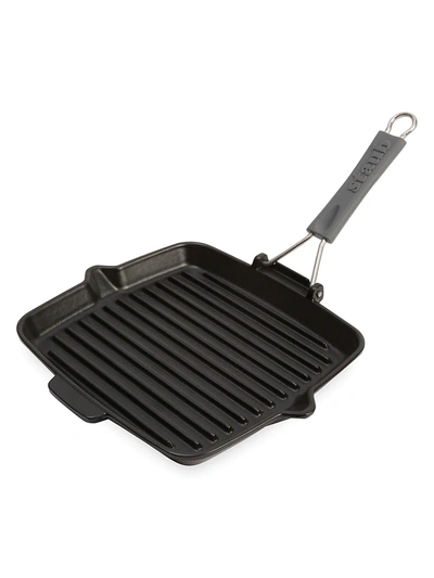 Staub 9.5" Square Folding Cast Iron Grill In Matte Black