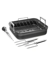 Zwilling J.a. Henckels Motion Aluminum Hard Anodized Non-stick Roaster Pan With Rack & Tools