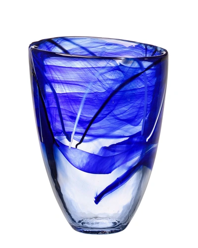 Kosta Boda Contrast Small Vase, Blue