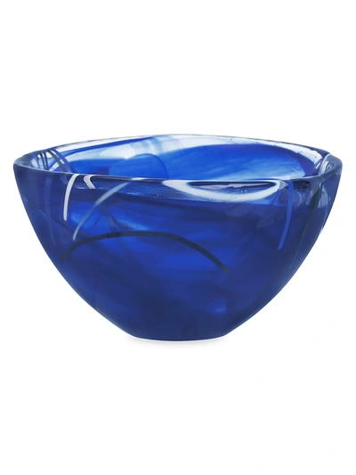 Kosta Boda Small Contrast Glass Bowl In Blue