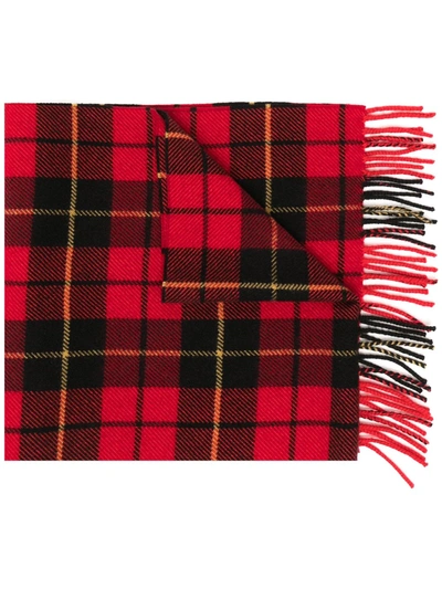 Destin Checked Pattern Scarf In Red