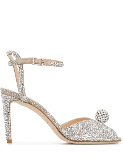 Jimmy Choo Sacora 85 Sandals In Silver