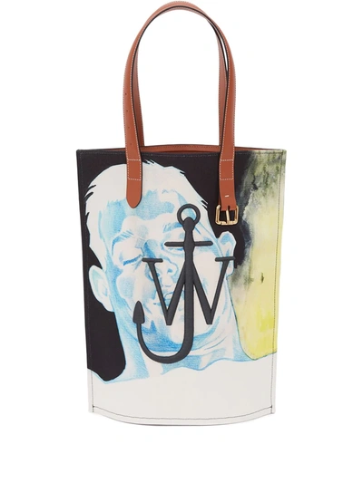 Jw Anderson Logo-embroidered Printed Tote Bag In Multi