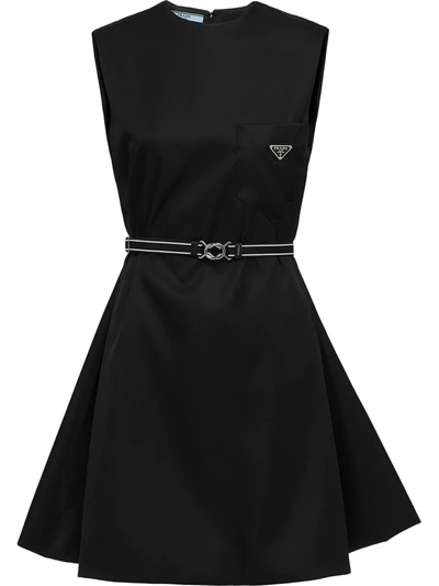 Prada Sleeveless Gabardine Dress In Turchese