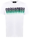 Dsquared2 Multi Logo Print Cotton Jersey T-shirt In White