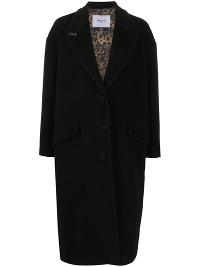 Paltò Loose Single-breasted Coat In Black