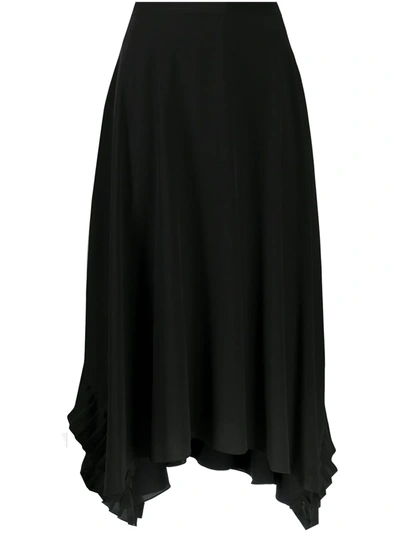 Stella Mccartney Silk Draped Ruffle Skirt In Black