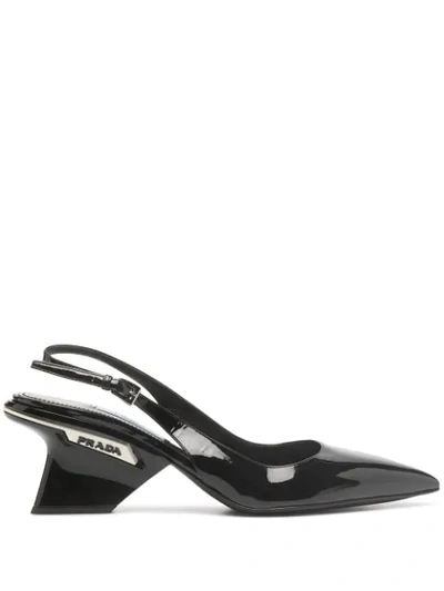 Pre-owned Prada Sculpted Heel Pumps In Black