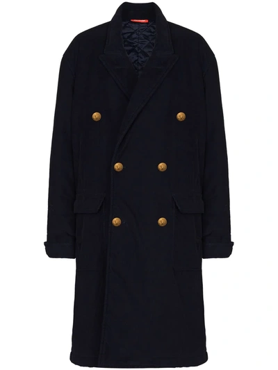 Denimist Double-breasted Buttoned Coat In Blue