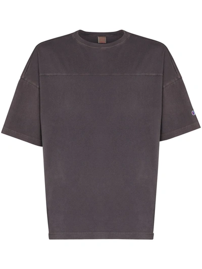 Champion Seam Detail Cotton T-shirt In Grey