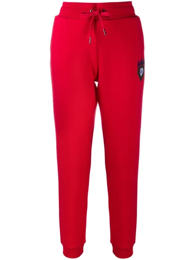 Armani Exchange Ax Logo Print Track Pants In Red