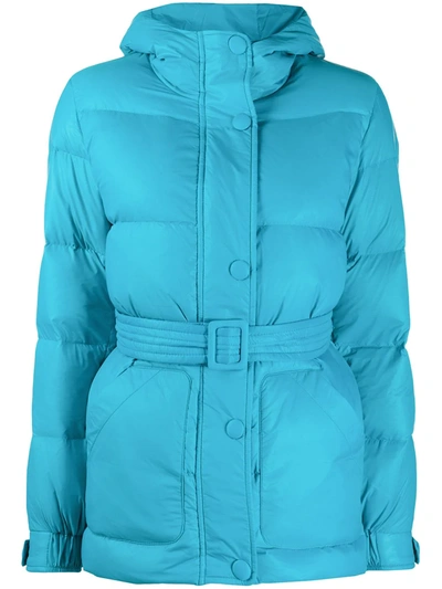 Armani Exchange Hooded Puffer Jacket In Blue