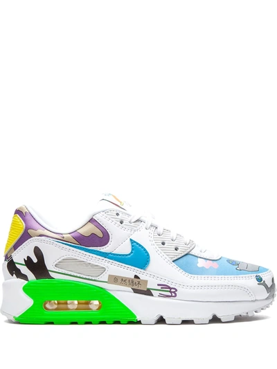 Nike X Ruohan Wang Flyleather Air Max 90 Qs Sneakers In White