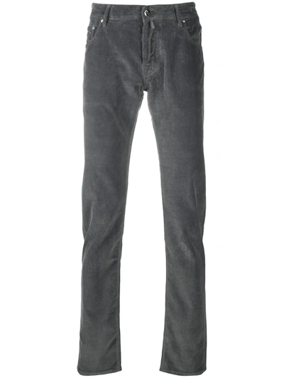 Jacob Cohen Slim-fit Corduroy Trousers In Grey