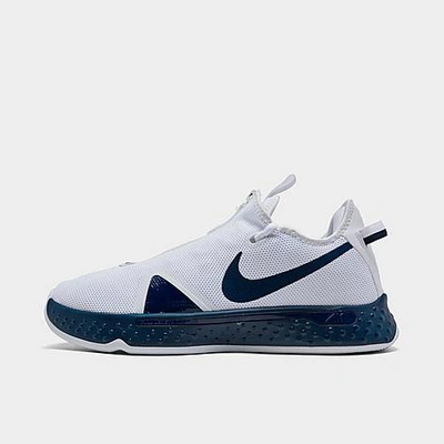 Nike Pg 4 Flip Basketball Shoes In White/college Navy/college Navy 