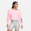 Nike Women's Femme Fleece Crop Crew Sweatshirt In Pink