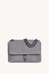 Rebecca Minkoff Edie Flap Shoulder Bag In Steel