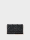 Dkny Women's Quilted Wallet On A Chain In Black/gold