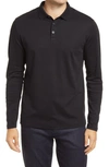 Robert Barakett Georgia Long Sleeve Polo In Black