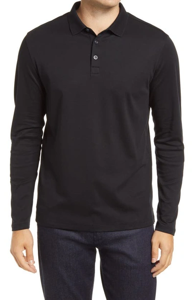 Robert Barakett Georgia Long Sleeve Polo In Black