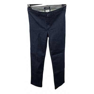 Pre-owned Max Mara Blue Cotton - Elasthane Jeans